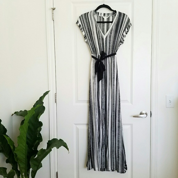 h&m striped maxi dress